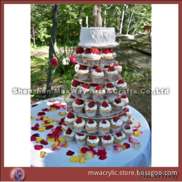 Clear Round Promotional 7 Tiers Acrylic Cupcake Stand Rack